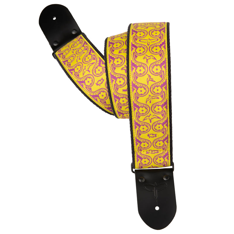 Deluxe 2" Retro Guitar Strap - Teal/Pink