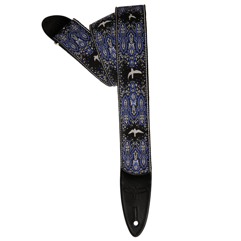Deluxe 2" Retro Guitar Strap - Teal/Gold