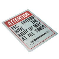 PRS Guitars "Right of Way" Metal Wall Sign