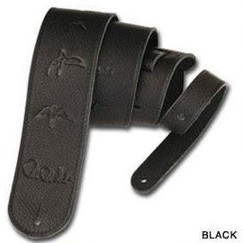 Premium Leather 2" Strap Embroidered Birds Black