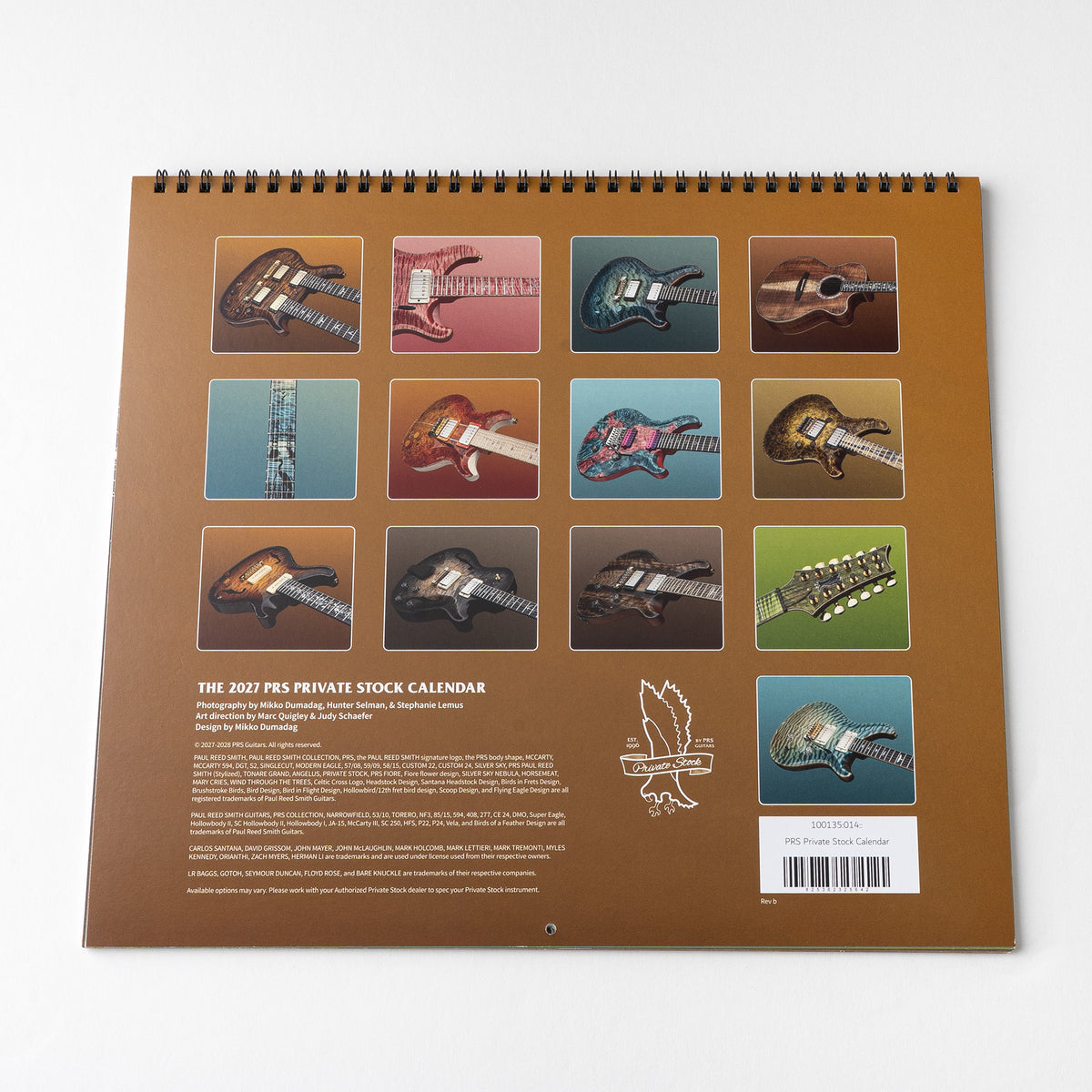 PRS Guitars Private Stock 2027 30th Anniversary Calendar