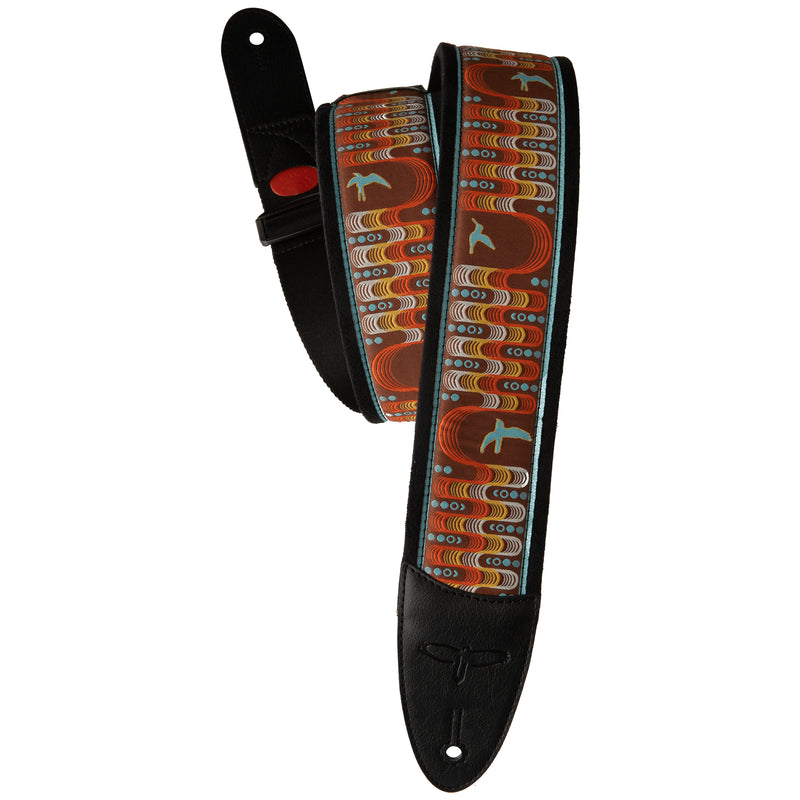 PRS 2.4" Padded Guitar Strap w/RAS, Custom Leather (Faux) Birds