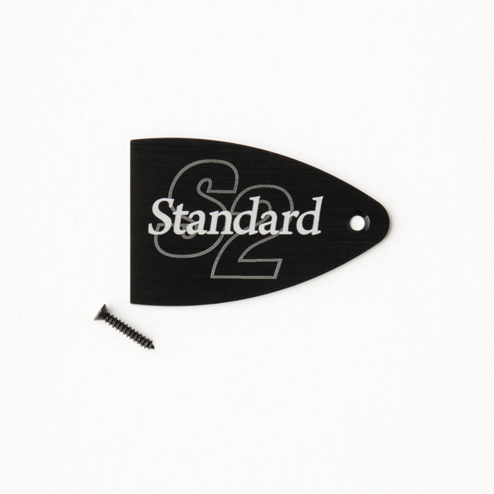 PRS Truss Rod Cover, Black Anodized Aluminum, Etched Model Name