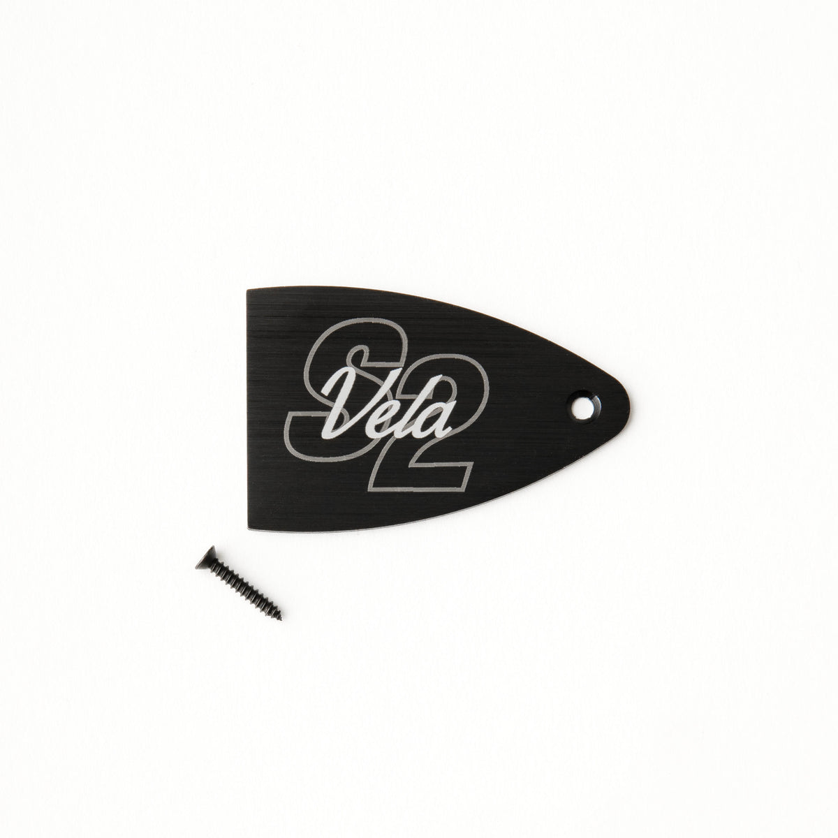 PRS Truss Rod Cover, Black Anodized Aluminum, Etched Model Name