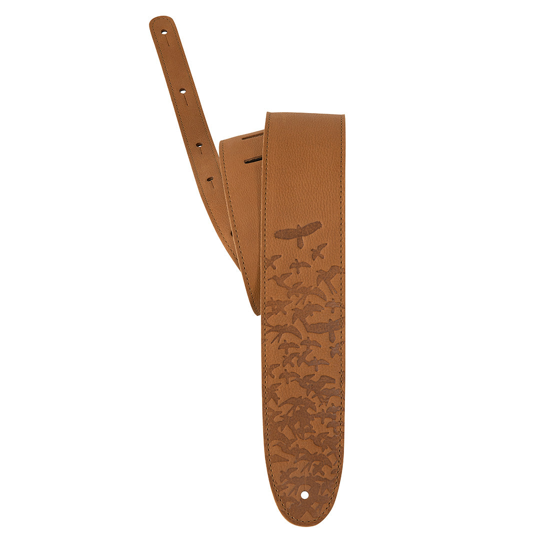 PRS 2.5” Leather Bird Swarm Strap (Rust and Tan)