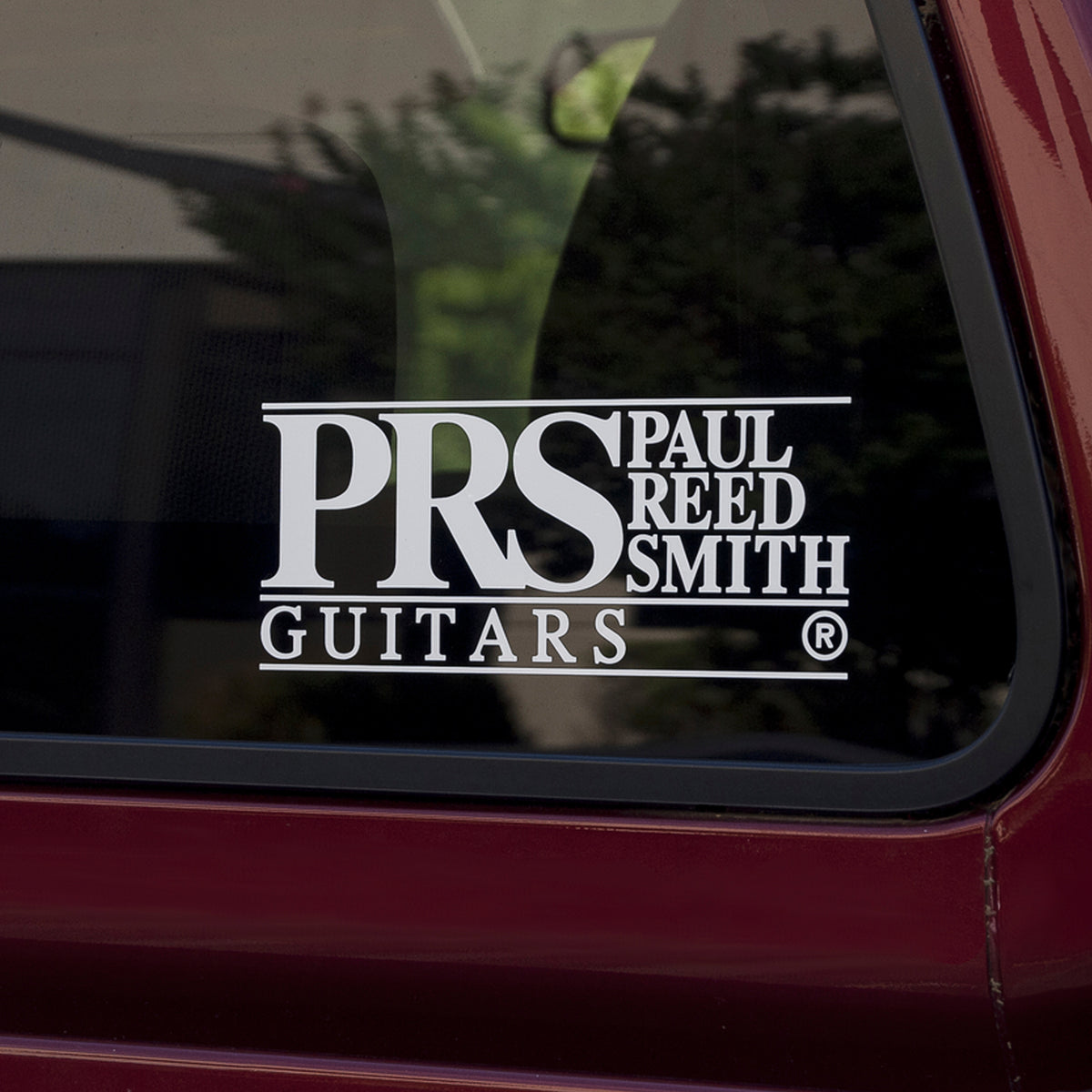 PRS Block Logo Window Decal, White