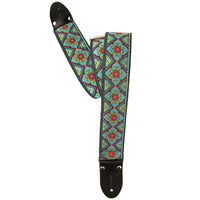 Deluxe 2" Retro Guitar Strap - Teal/Pink